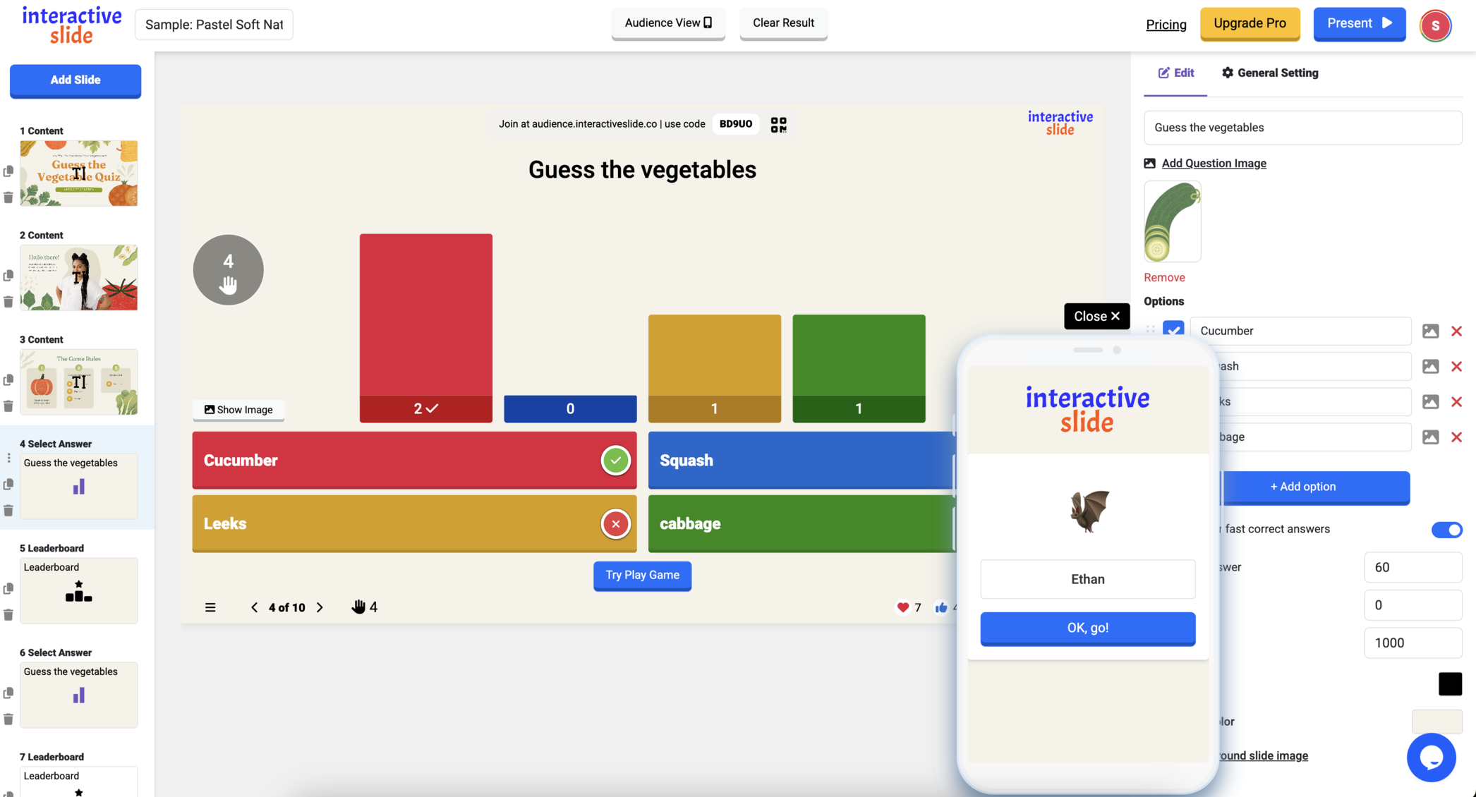 Interactive Slide main screen